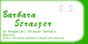 barbara straszer business card